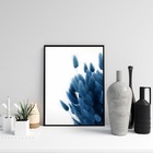 Quadro Linha Soft Azul - Flores 33x24cm Moldura Branca