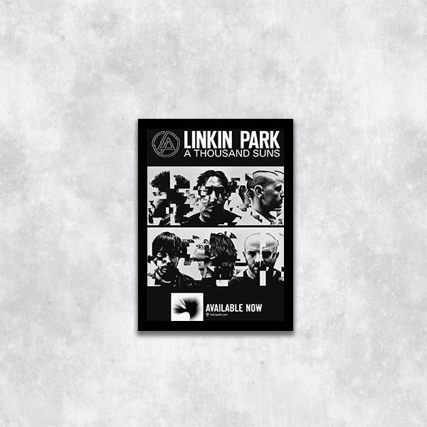 Quadro Linkin Park 45x34cm - Com Vidro Moldura:madeira Preta