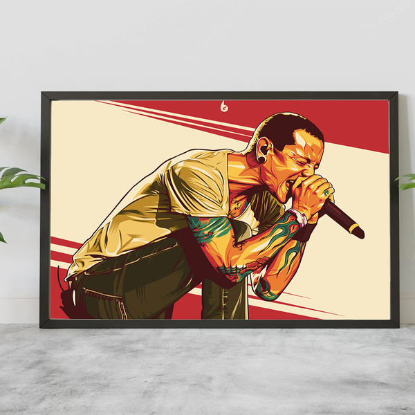 Quadro Linkin Park Cantor Chester Bennington Funko Art A4