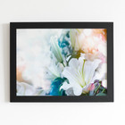 Quadro Lírio Da Páscoa Flores Colorido Moldura Preta 60x40cm
