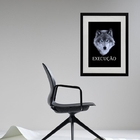 Quadro Lobo Execução - 60x48cm Moldura:madeira Branca