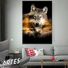 Quadro Lobo Natureza -- Br Artes