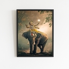 Quadro Lord Ganesha Elefante 45x34cm - Com Vidro Moldura:made