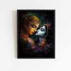 Quadro Lord Radha Krishna Love 45x34cm - Com Vidro Moldura:ma