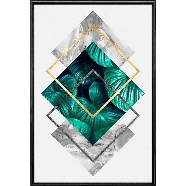 Quadro Losangulos Abstrato 90x60 - Casa Da Moldura