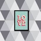 Quadro Love Fundo Verde 24x18cm - Com Vidro Moldura:madeira P