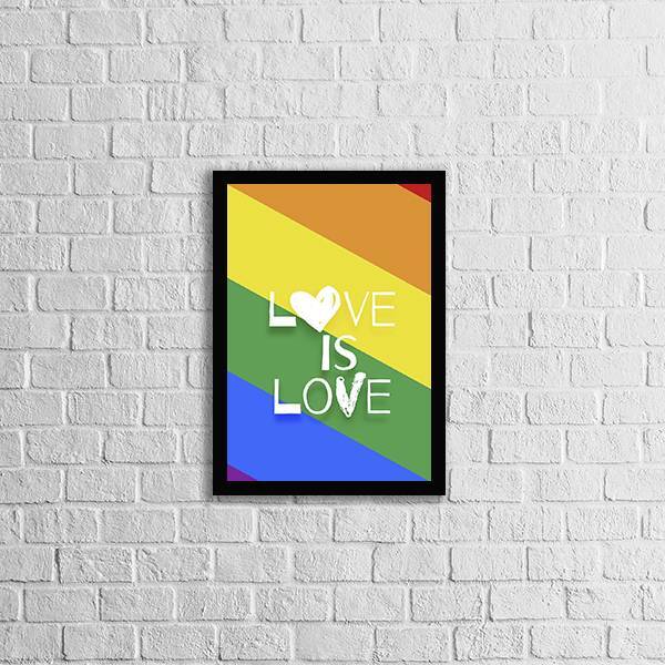 Quadro Love Is Love 24x18cm Moldura:madeira Branca