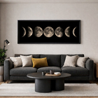 Quadro Lua Preto com Vidro 60x160cm Arte Própria
