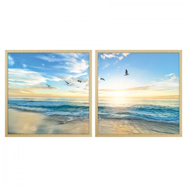 Quadro Lugares Com Vidro Conjunto Com 2 Partes 60x60cm Belchi