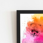 Quadro Lulu Da Pomerânia Cachorro Aquarela Moldura 20x30cm