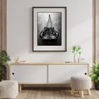 Quadro Luva De Boxe Preta - 60x48cm Moldura:madeira Branca