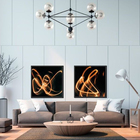 Quadro Luzes II Dourado 80x80cm