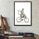 Quadro Macaquinhos Na Bicicleta 45x34cm - Com Vidro Moldura:m