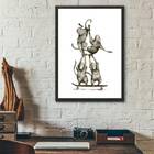 Quadro Macaquinhos No Skate 33x24cm Moldura:madeira Branca