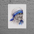 Quadro Madre Teresa De Calcutá 33x24cm Moldura:madeira Branca