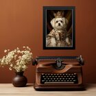 Quadro Maltês Rainha Da Casa 45x34cm - Com Vidro Moldura Preta