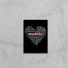 Quadro Mamãe Qualidades Coração Preto 33x24cm - Com Vidro Mol