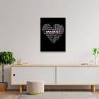 Quadro Mamãe Qualidades Coração Preto 45x34cm - Com Vidro Mol