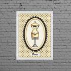 Quadro Manequim De Costura Paris 24x18cm - Com Vidro Moldura: