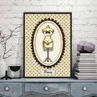 Quadro Manequim De Costura Paris 24x18cm - Com Vidro Moldura: