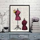 Quadro Manequins Atelier De Costura 24x18cm Moldura:madeira P