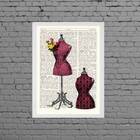 Quadro Manequins Atelier De Costura 24x18cm Moldura:madeira P