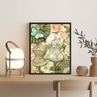 Quadro Manequins De Costura Com Flores 24x18cm - Com Vidro Mo