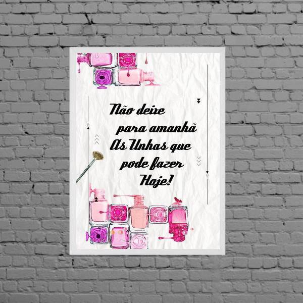 Quadro Manicure Não Deixe Para Amanhã 33x24cm - Com Vidro Mol