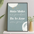 Quadro Mantra Hoponopono 33x24cm - Com Vidro Moldura:madeira