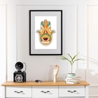 Quadro Mão Indiana - 60x48cm Moldura Preta