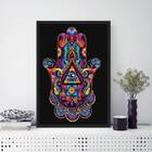 Quadro Mão Indiana Hansa Colorido 24x18cm Moldura:madeira Bra