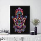 Quadro Mão Indiana Hansa Colorido 33x24cm Moldura:madeira Pre