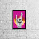 Quadro Mão Símbolo Rock N' Roll 33x24cm - Com Vidro Moldura:m