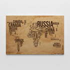 Quadro Mapa Mundi Nome Dos Paises - 1 Tela