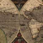 Quadro Mapa Mundi Uniart Marrom 30x30cm