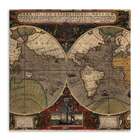 Quadro Mapa Mundi Uniart Marrom 30x30cm