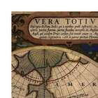 Quadro Mapa Mundi Uniart Marrom 45x45cm