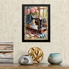 Quadro Máquina Costura Antiga - Flores 33x24cm - Com Vidro Mo