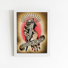 Quadro Máquina De Barbear Barbearia Moldura Branca 60x40cm