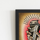 Quadro Máquina De Barbear Barbearia Moldura Preta 60x40cm