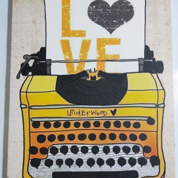 Quadro Maquina De Escrever Vintage Retrô  Decoração