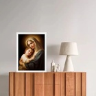 Quadro Maria E Menino Jesus Iluminados 24x18cm - Com Vidro Mo