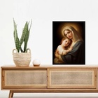 Quadro Maria E Menino Jesus Iluminados 24x18cm - Com Vidro Mo