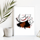 Quadro Maria Navalha Cartas De Baralho 24x18cm - Com Vidro Mo