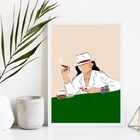 Quadro Maria Navalha Jogando Baralho 33x24cm Moldura:madeira