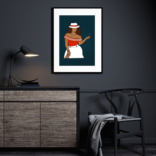 Quadro Maria Navalha Malandra - 60x48cm Moldura:madeira Preta