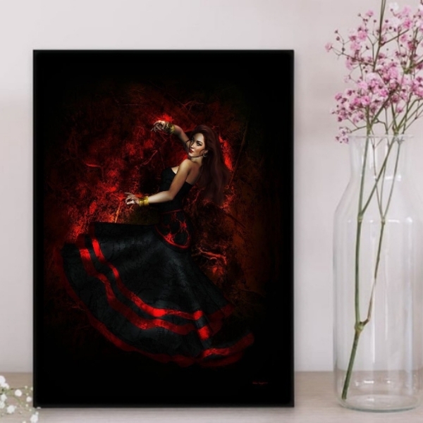 Quadro Maria Padilha Pombagira 45x34cm - Com Vidro Moldura:ma