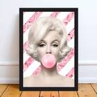 Quadro Marilyn Bubble Gum Floral 33x24cm - Com Vidro Moldura: