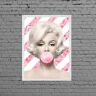 Quadro Marilyn Bubble Gum Floral 45x34cm - Com Vidro Moldura: