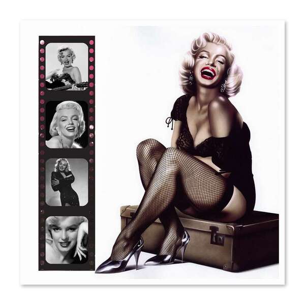 Quadro Marilyn Desenho Uniart Colorido 45x45cm